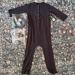 RAGS Black Button-Up Jumpsuit